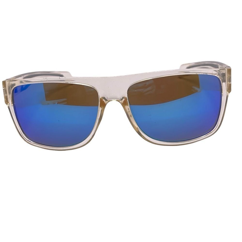 Men’s Translucent Sunglasses with Blue Mirrored Lens